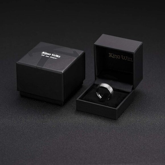 King Will Basic Tungsten Wedding Band for Men Silver Size 15 - Picture 4 of 11